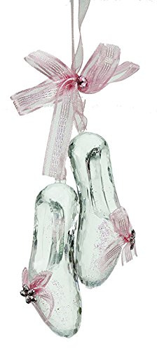 Weihnachtsschmuck, Motiv: Ballettschuhe, 15 cm, mit Schleife Rosa