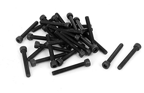 sourcing map Metall Innensechskant Cap Head Schrauben Schrauben Verschluss Schwarz M4 x 30 mm 30 Stück de