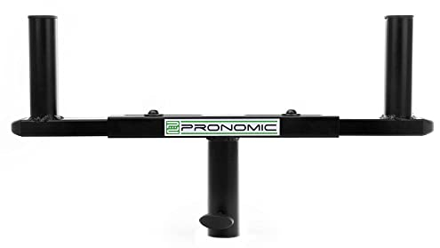 Pronomic BAT-02 Boxen Stativ Adapter - Gabel für Boxenständer - T-Bar Doppel Lautsprecher Stativ - 2-Fach Querträger Ausziehbar - Boxen Doppelträger Adapter - Schwarz