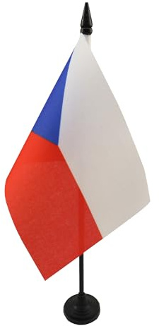 AZ FLAG Bordsflagga Tjeckien 15x10 cm Tjeckisk 100D Polyester Plastfot