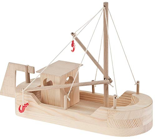 matches21 HOME & HOBBY Fischkutter DIY Holz Bastelset für Kinder ab 10 Jahren Technik-Bausatz