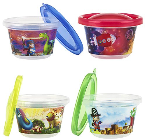 Nuby ID94044 Picknick Snack-Tassen mit Motiv, mehrfarbig