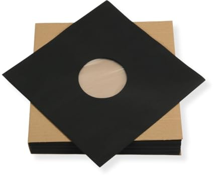 LP Schallplatten Innenhüllen (100 St.) schwarz gefüttert 80 gramm Vinyl LP Maxi Single