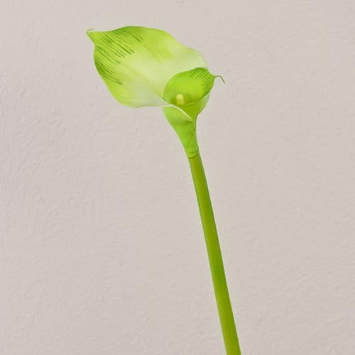 artplants.de Künstliche Calla, doppelter Blüte, real - Touch, grün-weiß, 80cm - Kunst Calla