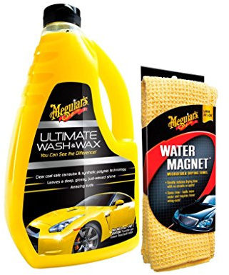 Meguiar's Ultimate Wash & Wax Autoshampoo mit Water Magnet Microfiber Drying Towel