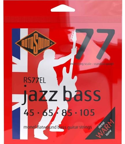 Rotosound Cuerdas para bajo eléctrico JAZZ 77 MONEL FLATWOUND 4-Cuerdas RS77EL FLATW XL SCALE Standard 45-105