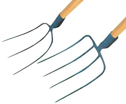 Forca 3 denti per fieno o letame con manico in legno â€“ Papillon