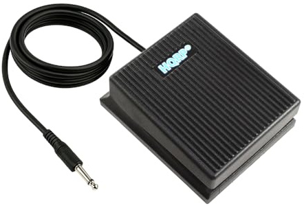 HQRP Fußschalter Sustain-Pedal für Alesis sr-16/sr-18/SR16/SR18 Portable CLASSIC Drum Machine Dämpfer-Pedal + HQRP Untersetzer