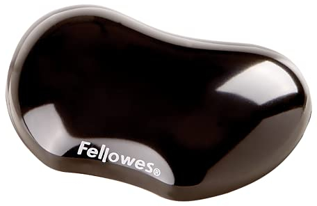 Fellowes Handballenauflage Crystals - Flexible Handgelenkauflage mit Gelfüllung - für Büro, Zuhause & Gaming - für Mauspad geeignet - schwarz