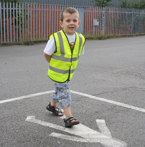 Major Brushes Warnweste für Kinder, 7-9 Jahre, Größe M