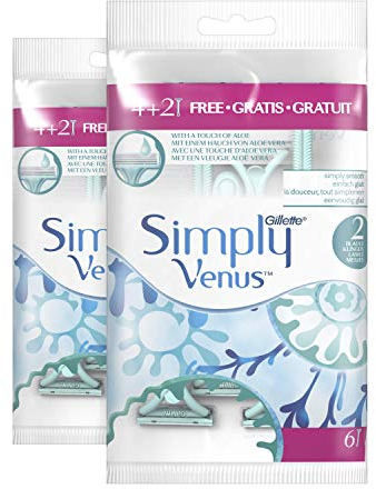 Gillette Simply Venus2 4plus2, 2er Pack (2 x 6 Stück)