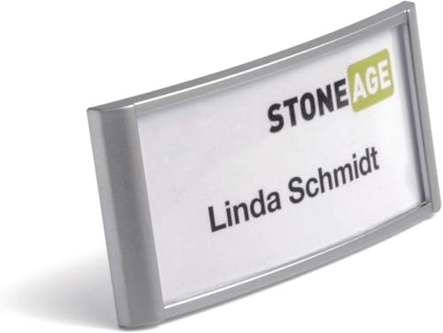 Durable Namensschild Classic mit Magnet, 30 x 65 mm, 10 Stück, silber, 854023