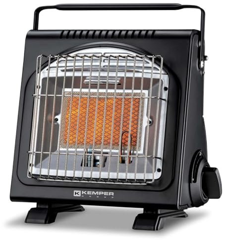 Kemper - Calefacción de gas portátil 1700 W Sistemas de seguridad integrados, Autonomía 2:30