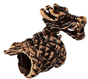 NKlaus Perle de barbe Bijoux de cheveux DRAGON Petit dragon Perle bouclée en bronze 6403