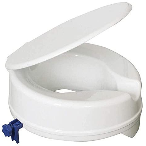 Aidapt 100mm (4) Elevation Raised Comfortable Toilet Seat with Lid Easy Fit White