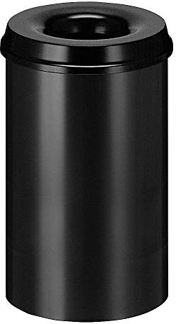 V-Part Selbstlöschender Papierkorb aus Metall, 20 L, schwarz