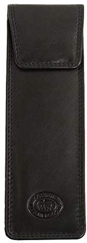 Schlankes Brillenetui aus weichem Leder, Unisex, Schwarz - Schwarz - Größe: One Size