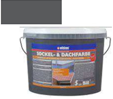 Sockel- & Dachfarbe inkl. 4x 5m Abdeckfolie von E-Com24 (Sockelfarbe Schiefer 5 Liter)