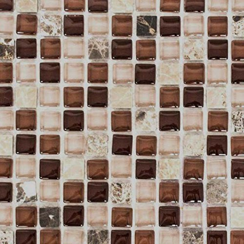 Mosaik Fliese Transluzent braun Glasmosaik Crystal Stein braun für BODEN WAND BAD WC DUSCHE KÜCHE FLIESENSPIEGEL THEKENVERKLEIDUNG BADEWANNENVERKLEIDUNG Mosaikmatte Mosaikplatte