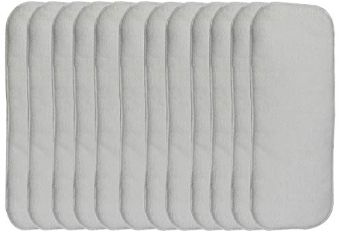 Happy Cherry Babywindeln Waschbare Wiederverwendbare Baby Windel Microfaser Stoffwindel Einlagen Set von 12 Baby-Tuch Weicher Stoff 3 Schickten - Weiß