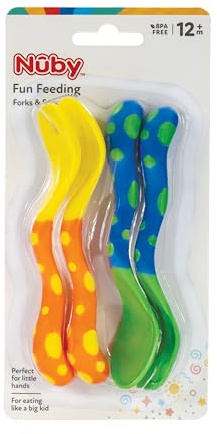 Nuby Löffel und Gabeln, Farben können variieren, 4 Stück