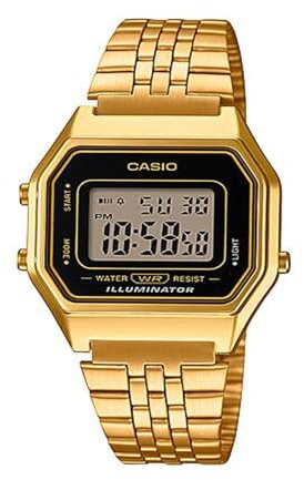 CASIO Damen-Armbanduhr Digital Quarz Edelstahl LA-680WG-1