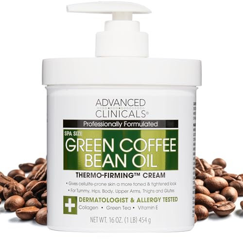 Advanced Clinicals Green Coffee Bean Oil Thermo-firming Cream 16oz Spa Size by