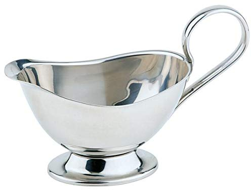APS salsiera in acciaio inossidabile di alta qualità, cena di Natale, salsa per arrosti/dessert, stoviglie, per 250 ml, 16 x 7,5 cm, H: 9 cm