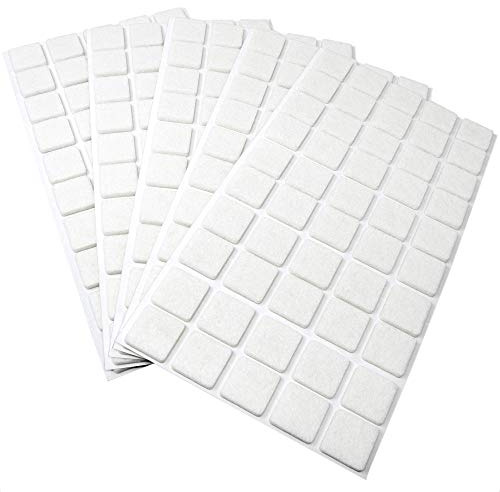 Adsamm® / 250 x feltrini autoadesivi/Bianco / 20x20 mm/Quadrato/piedini per mobili in feltro da 3.5 mm di spessore/pad protettivi per arredi