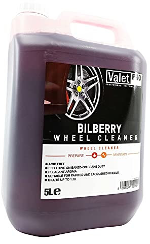 ValetPRO Bilberry Wheel Cleaner 5L | Felgenreiniger Konzentrat | gegen Flugrost und hartnäckigen Schmutz bei Stahl- oder Alufelgen | PH Neutral | schont die Oberflächen