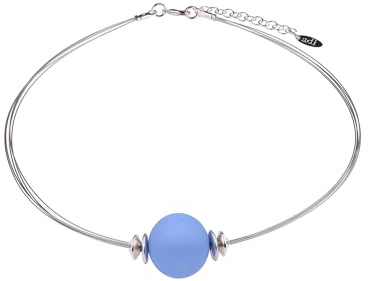 Adi-Modeschmuck Halsreif mit 20mm Polarisperle Pia (blau)