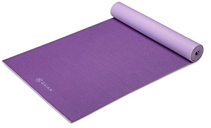 Gaiam Yoga Mat Premium Solid Color Reversible Non Slip Exercise & Fitness Mat for All Types of Yoga, Pilates & Floor Workouts, Plum/Jam, 6mm, 68L x 24W x 6mm Thick