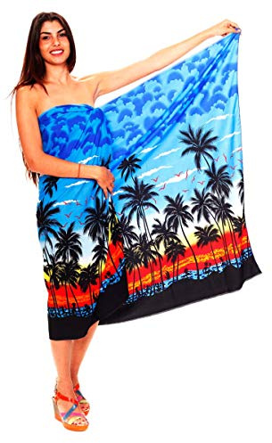 V.H.O. Funky Hawaii Sarong | Pareo Cover-Up | en storlek | män | strand palmer hav | flera färger