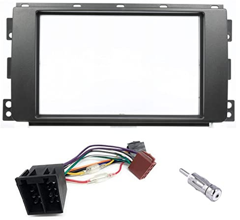 Sound-way Double DIN Car Radio Frame Installation Kit, 2 DIN Front Panel Frame, Quadlock ISO Connector Cable, Antenna Adapter, compatible with Smart Car ForTwo 2007-2010