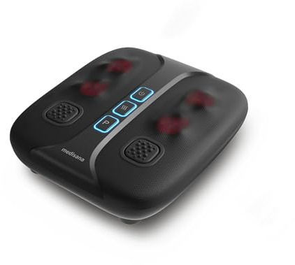 Medisana LM 100 Appareil De Massage Des Jambes Et Pieds À Fonction Vibrante, Masseur Shiatsu Pour Pieds Avec Fonction Chaleur, Avec 2 Plaques Vibrantes Pour Activer Le Flux Lymphatique Et Circulatoire