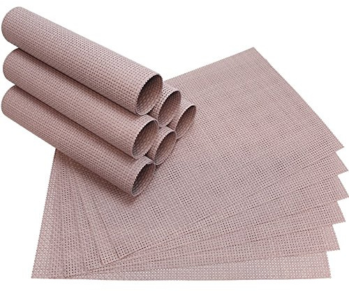 matches21 Tischsets Platzsets ELEGANCE alt-rosa gewebt 12er Set Kunststoff 45x30 cm abwaschbar Platzmatten Platzdecken Tischunterlagen Esstischunterlagen