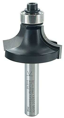 ENT 14296 Abrundfräser HW, Schaft (S) 8 mm, Durchmesser (D) 32,7 mm, NL 16 mm, R 10 mm, SL 32 mm, mit Kugellager