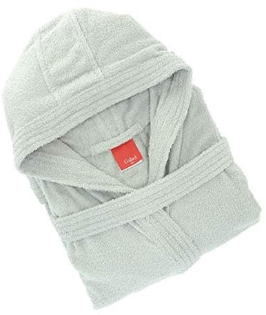 Gabel - Accappatoio adulto unisex in spugna di puro cotone idrofilo, tinta unita, peso spugna 380 gr/mq, ampie tasche, cintura e pratico cappuccio, anche come vestaglia.