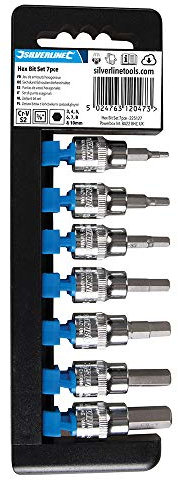Silverline 225127 Jeu de 7 douilles à embouts hexagonaux