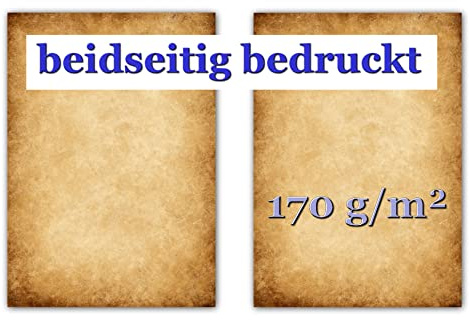 LYSCO Motiv Briefpapier (Urkunde-6002, DIN A4, 50 Blatt). Zweiseitig bedrucktes Briefpapier alt marmoriert, sehr gut beschreibbar, Motivpapier für alle Drucker/Kopierer geeignet Motiv geeignet für Urkunden Dokumente Speisekarten Weinkarten Menükarten Einladungen und vieles mehr