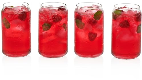 Libbey Can Shaped Beer Glass - 16 oz - 4 PACK w/ Pourer