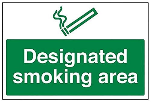 vsafety 57041ba-s designato cartello divieto Zona Fumatori, autoadesivi, paesaggio, 300 mm x 200 mm, colore: verde