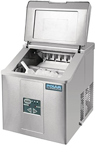 Polar Refrigeration C-Series Machine à glaçons à remplissage manuel 110 W, acier inoxydable, puissance 17 kg, stockage 2 kg / 120 cubes, 12 glaçons toutes les 10 minutes, pelle incluse, G620