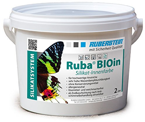 Ruberstein® Ruba BIOin, Silikatfarbe innen, 2l, weiß, für Allergiker, Anti-Schimmelfarbe