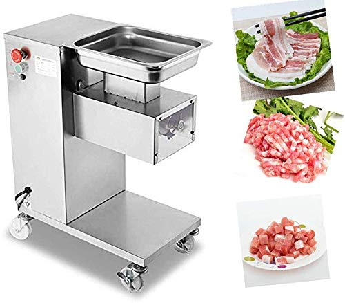 CGOLDENWALL 500kg/h Cortador de Carne Comercial Cortafiambres Electríco Profesional Acero Inoxidable丨Grosor Corte Ajustable 2.5-10mm丨Certificado CE丨para Restaurante, Hotel, Carnicería, Supermercado