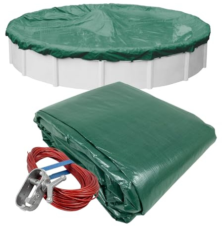 Pool Mate 3721-4-PM Winter Pool Cover, Extra Heavy-Duty Green, 21 ft Above Ground Pools