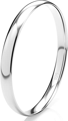 Metal Factory Sterling Silver 2MM High Polish Plain Dome Tarnish Resistant Comfort Fit Wedding Band Ring Sz 7.5