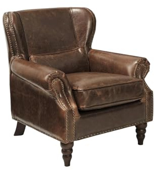 Vente-Unique-Ledersessel Vintage - Braun - Edouard