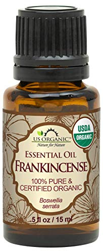 US Organic 100% Pure Frankincense Essential Oil, USDA Certified Organic, Steam Distilled, Boswellia serrata, Sourced from India, Topically or in Diffuser, Perfect for Aging Skin, All skin type (10 ml)