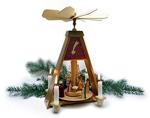 Rudolphs Schatzkiste La scène de nativité de Pyramide, colorée 33,5cm vitrés ajournent la Pyramide de Noël de Pyramide